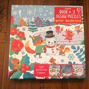 Usborne 3 Puzzles + Book Winter Wonderland Set